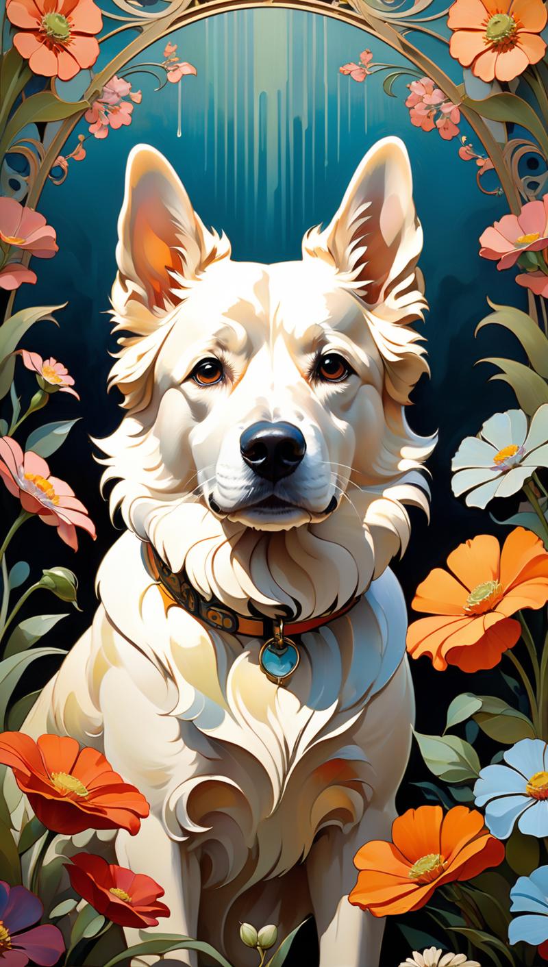 01683-4294221820-dog among flowers, floral background, in the style of Studio Ghibli, beautiful incredibly detailed composite, sharp lines, clear.png